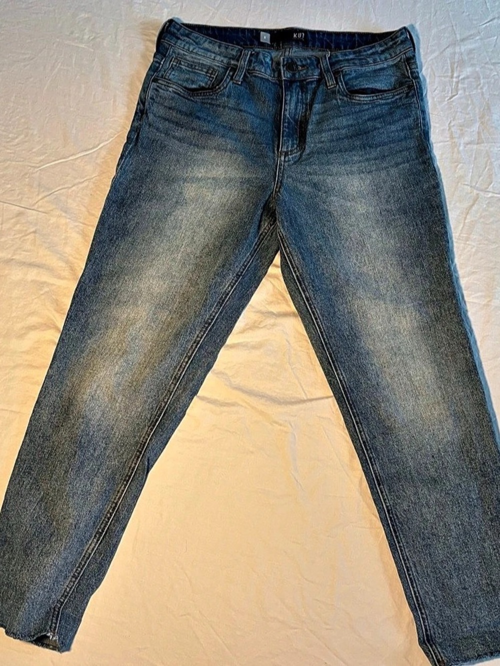 KUT from the Kloth Rachael Mom Jean Straight Leg Jeans Blue Size 8